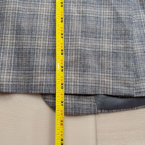 Canali Blazer Sport Coat Mens 38R Silk Wool Windowpane Gray Plaid Suit Italy - Picture 15 of 16